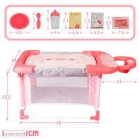 COLORBABY - Juguete 3 en 1 para muñecas: cuna, cambiador y trona con accesorios, ideal para muñecos de 32 cm, juego infantil multifuncional, para niños a partir de 3 años, incluye accesorios para el cuidado de muñecos, diseño práctico y educativo - details 5
