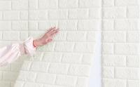 Papel Pintado Autoadhesivo 3D Pared - Efecto Ladrillo de Piedra, Impermeable Grueso Pegatina de Pared, Espuma de Polietileno, para Cuarto de Baño, Dormitorio y Cocina (0.7m x 20m, Blanco) - details 0