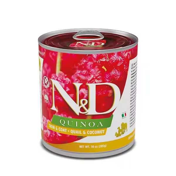 FARMINA N&D DOG QUINOA SKIN COAT CODORNIZ CAJA 6X285GR - 1
