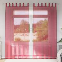 vidaXL Cortinas de gasa con trabillas 2 uds 140x245 cm en color Rosa claro/Arena/Morado y más | protección solar decorativa para ventanas hogar oficina dormitorio fácil de instalar - details 4