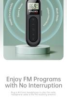 Mini radio FM recargable con clip de bolsillo portátil - details 5