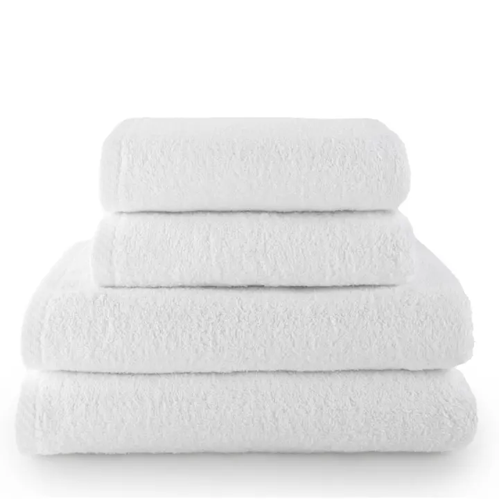 Set 4 Toallas piezas: 2 manos + 2 baño color blanco, El mejor textil hogar para tu casa Fijalo - 1