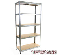 2 Estantería Modular de Acero Galvanizado y MDF Antihumedo 5 Baldos Ajustables Carga Máxima 875Kg 180*40*90cm  estante almacen casa  taller - details 0
