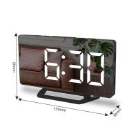 Reloj De Despertar Digital LED Con Espejo Y Función De Snooze Encendido Por USB Para Mesa Moderno Estilo Cuadrado Material Vidrio - details 8