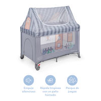 ms Home - Cuna De Viaje simulación Casa para Bebe 3 Piezas 120 X 60, Incluido Colchóncito Y Bolsa De Transporte, De 6 Meses hasta 15 Kg, Plegado Y Montaje Fácil, Estructura Ligera Y Muy Estable - details 0