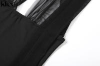 Vestido Largo Para Mujer Kliou Elegante De Noche Clásico Con Encaje Y Halter Sin Mangas Espalda Descubierta Slim Fit Polyester Spandex - details 5