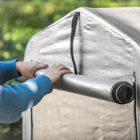 SoBuy Refugio Garaje para Bicicletas Carpas al Aire Libre en Color Plateado 120x176x163 cm KLS11 ES - details 1