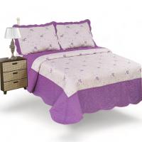 KingnetStore - Colcha Bouti Bordada Acolchada, Colcha Cubre Cama 100% Poliéster. Fina, Extra Suave y Ligera. Ideal para Primavera Verano Entretiempo, Con Funda Cojín Almohada, Elegancia y Suavidad con un Diseño Floral. Para Cama de 90 105 135 150 CM - details 1