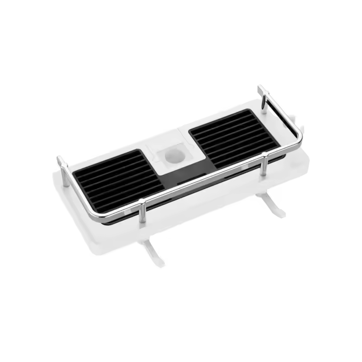 Estanteria Baño sin Taladro para Barras de Ducha de 21mm-25mm Negro & Blanco 1 unidad - 1