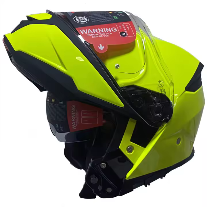Casco de Moto Modular SMK Gullwing Solid Amarillo Fluor - 1