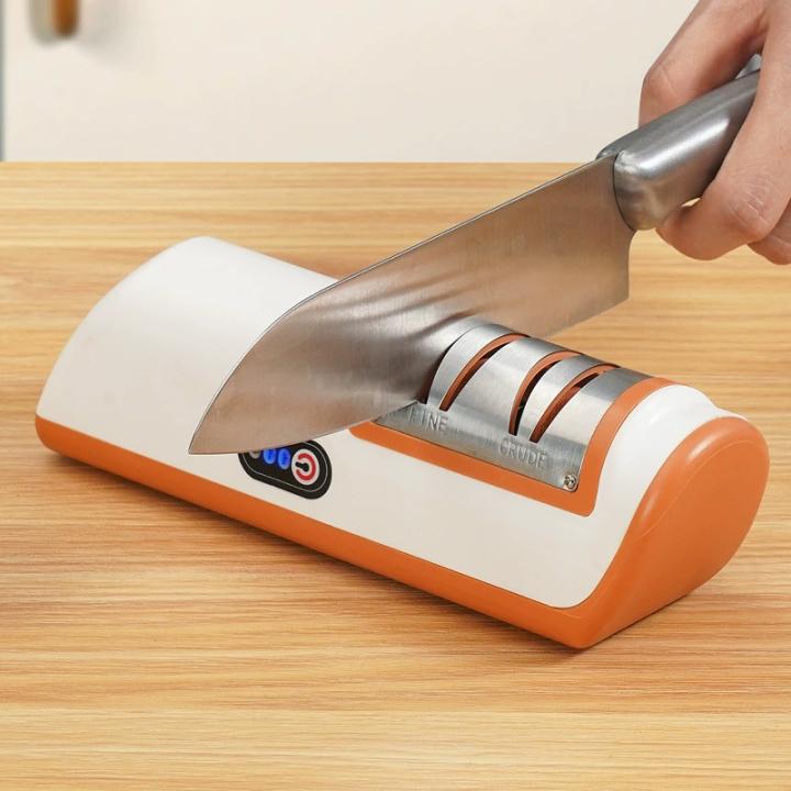 ZC Afilador/Afilador Eléctrico, Cuchillo eléctrico de carga USB sharpener-Clase 2, velocidad ajustable para COCINEROS y cuchillas de Cocina, ajustado para piezas de Cerámica y Cuchillo de Maple
