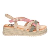 PuntoSalao Sandalias de plataforma en yute cómoda para mujer color rosa KK-986 - details 1