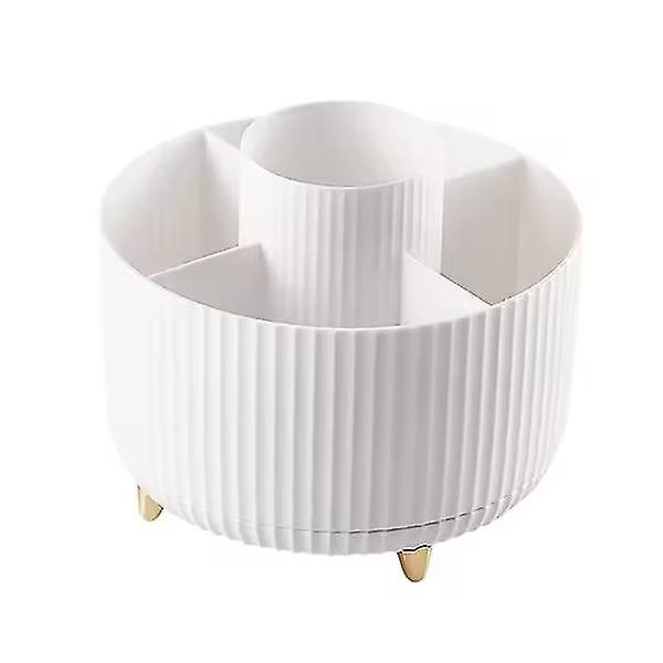 Organizador de maquillaje giratorio de 360 Grados: soporte para Brocha de maquillaje con 5 compartimientos para Cosméticos, Joyas y tocador - 1