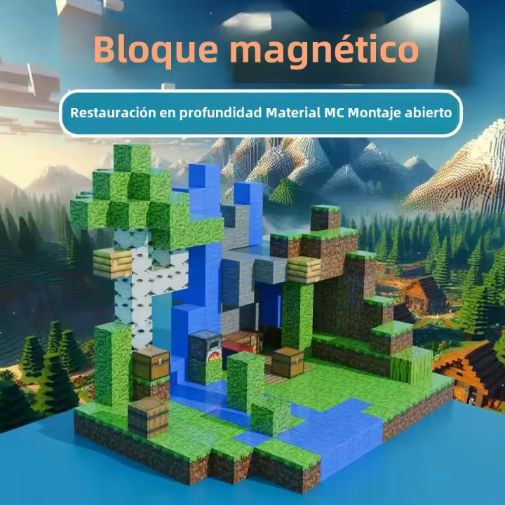 Cubo De Construcción Magnético World Mine Para Niños Y Niñas Edad 3+ Juguete De Puzzle De Artesanía DIY Regalo Educativo - 1