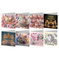 Tarjetas De Cumpleaños Hechas a Mano Con Diamantes 5D Rhinestone Arte De Artesanía Para Festival Y Navidad Pack De 12-4 Pcs - details 16