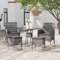 vidaXL Juego de muebles de jardín de 5 piezas ratán sintético gris - details 0
