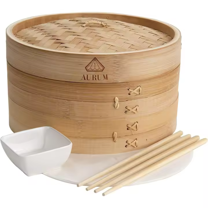 Aurum® Vaporera Bambu, Vaporera Cocinar Vapor, Vaporera De Bambu, Vaporera Cocinar Vapor Bambu, Vaporera De Bambú, Bamboo Steamer, Cocer Al Vapor, Cocedor Al Vapor, Cocina Vapor - 1