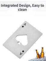 Abrepuertas Portátil En Forma De Poker Black Peach a Con Cartas De Juego Y Abrebotellas Acero Inoxidable Herramienta Para El Hogar - details 2
