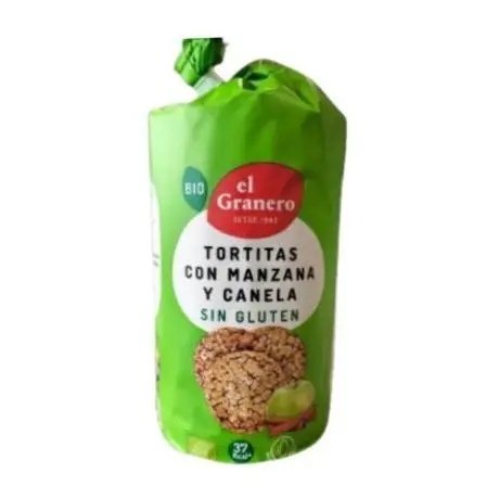 Tortitas de Arroz y Maiz Manzana y Canela SinGluten Eco 125g El Granero Integral - 1