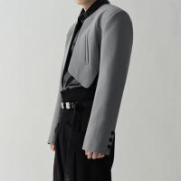 Incerrun Chaqueta De Hombre Color Sólido Con Costuras Abiertas Manga Larga Irregular Ropa Casual De Invierno Estilo Callejero Ajustada Tallas S-5XL - details 3