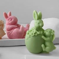 Molde De Hueso De Pascua Conejo De Silicona 3D Para Velas Resina Y Sabón Herramienta De Fabricación De Velas Regalo De Fiestas - details 5