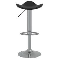 vidaXL Taburete de cocina de acero cromado y cuero artificial negro - details 2