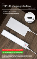 Lámpara De Noche LED Con Sensor De Movimiento Tipo-C USB En Tres Colores Para Armario De Cocina Dormitorio Iluminación Interior - details 10