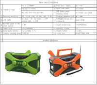 Radio De Emergencia Portátil 10000mAh Con Solar Crank AM/FM Para Interior Y Exterior Incluye SOS Alarme Y Linterna - details 0