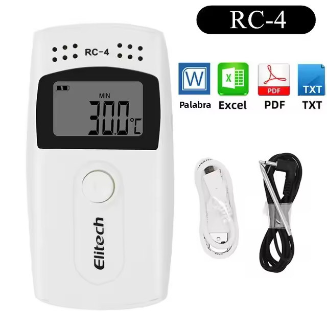 Grabador De Datos De Temperatura Y Humedad RC-4HC Digital USB Con Sensor NTC Para Cadena De Suministro Frigorífica Laboratorios - 1