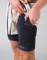 Shorts Deportivos Para Hombre Entrenamiento Correr Doble Capa Antiglareante Secado Rápido Fitness Shorts - details 8