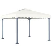 vidaXL Cenador aluminio y acero taupé 3x3 m cenador de jardín Color Crema,  Antracita,  Taupé y mas - details 1