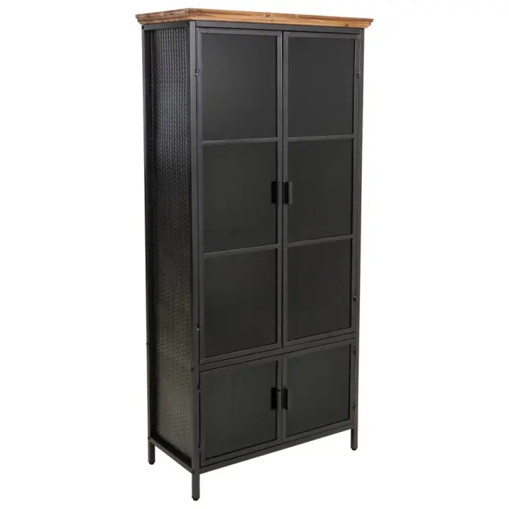 Vitrina de metal y madera 74x37,5x164h cm - 1