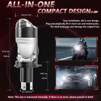Lente H4 Proyector LED Faro De Coche Y Motocicleta 10000LM 100W Plug&Play Lámpara Turbo Fan Búlgara Inalámbrica Auto - details 2