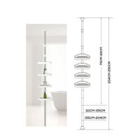 Estantería de baño telescópica de plástico y acero inoxidable con 4 baldas de almacenaje - details 0