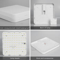Lámpara De Techo Cuadrada LED Impermeable Para Baño Sala De Estar Dormitorio Luz Fría 40W 50W Iluminación Eficiente Energía - details 3