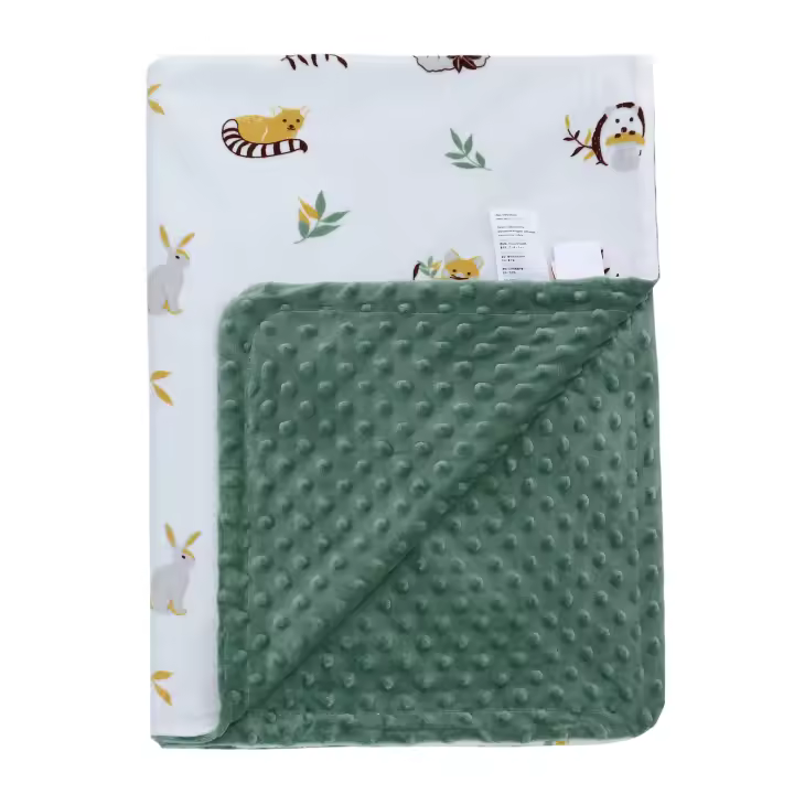 Manta de frijoles de doble capa para recién nacidos, manta para la siesta con aire acondicionado, antisusto y relajante para las cuatro estaciones - 1