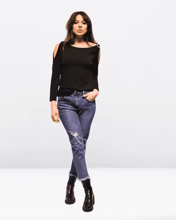 Top mujer hombros descubiertos, blusa manga larga, volantes, cuello redondo, corte crop, color negro, talla 38, versátil, cómodo, tendencia otoño-invierno, outfit moderno, casual elegante ✅Entrega 24/48h - 1