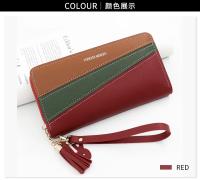 Cartera Larga Para Mujer Con Cremallera De Cuero Tres Colores Moda Monedero Bolso De Mano Con Compartimento Para Tarjetas - details 6
