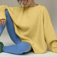 Suéter De Punto Grueso Para Mujer Hirsionsan Oversized Casual Chic Suave De Otoño Invierno Estilo Básico Pullover Suelto - details 7
