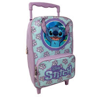 Stitch Mochila Pequeña con Ruedas Stitch Disney, Guardería, Pre Escolar Mochila Trolley Infantil 21x33x14cm, Material Escolar para Niñas de 3 a 5 años con Compartimiento y Bolsillo Frontal, Color Lila y Verde - details 0