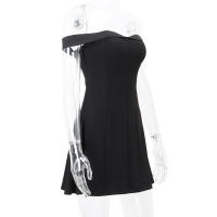 Vestido Mini Sin Mangas De Hombro Descubierto Espalda Descubierta Cierre De Cremallera Elegante Y Moderno Para Fiesta De Otoño Vestido Bodycon Para Mujer - details 26