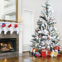 Árbol de Navidad Nevado Realista Artificial Material PVC Soporte de Metal 150/180/210/240cm - details 6