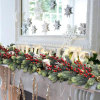 Guirnalda De Pino Artificial De 180CM Decoración De Navidad Para Casa Fiesta Boda Adorno Colgante De Rattan - details 4