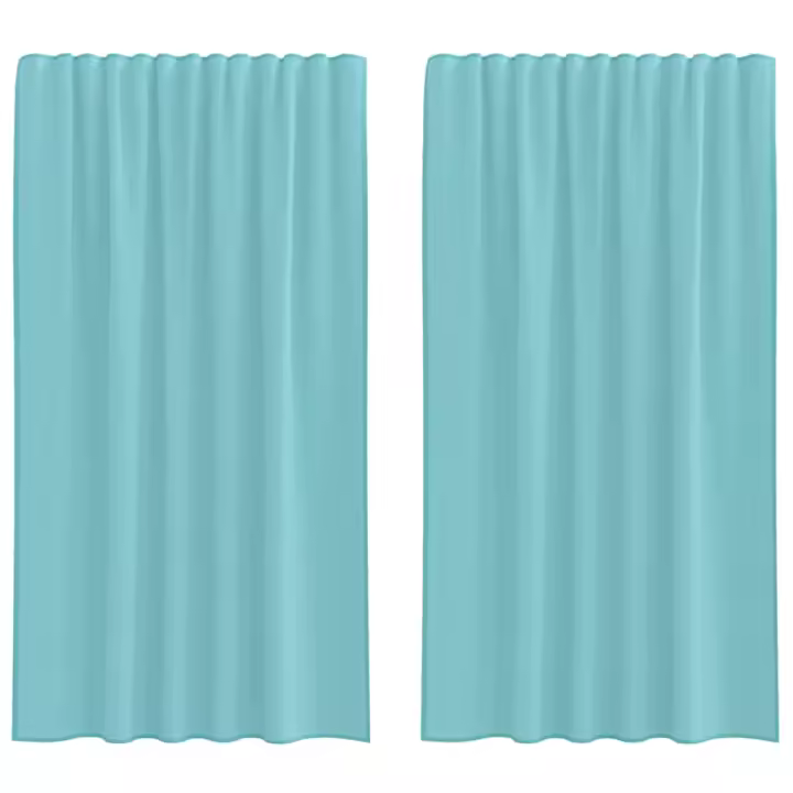vidaXL Cortinas de gasa con bolsillos para varillas 2 uds. turquesa - 1