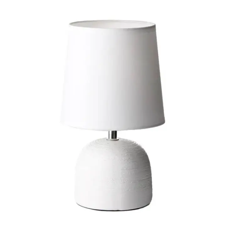 Dcasa Lámpara de mesita de noche de cerámica blanca de 16x27 cm - 1