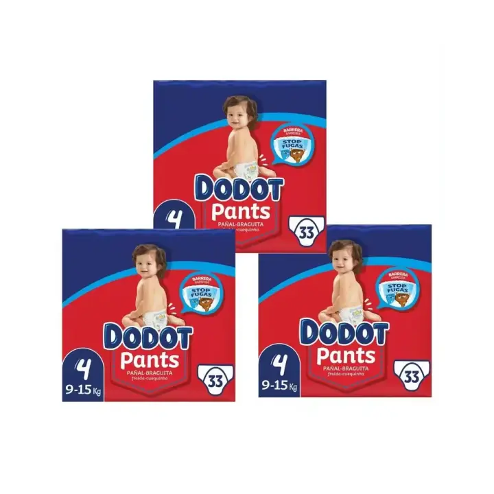 DODOT Pants pañal - braguita unisex de 9 a 15 kg talla 4 paquete 33 unidades - 3 paquetes - 99 pañales total - 1