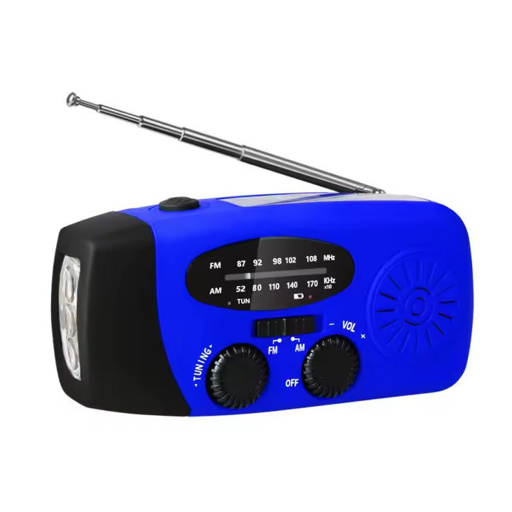 Radio de emergencia meteorológica NOAA de manivela manual alimentación por Energía Solar con 3LED interior 2000mAh Fuente de Alimentación Móvil - 1
