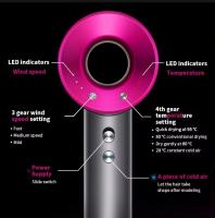 Secador de Pelo Profesional Ionico 1600W de Marca Blanca, Secador De Pelo Supersonic, Color Metal Y Fucsia, "Super Hair Dryer" de nueva generación, Juego Completo. - details 0