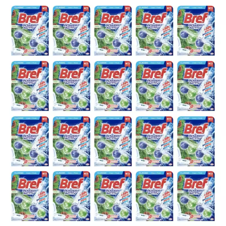 Colgador WC BREF Power Activ, Caja 20 Unidades, Pino, Limpieza Baño - 1