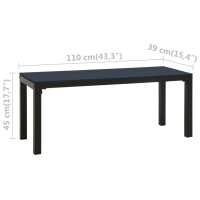 vidaXL Banco de jardín acero y WPC negro 110 cm - details 5